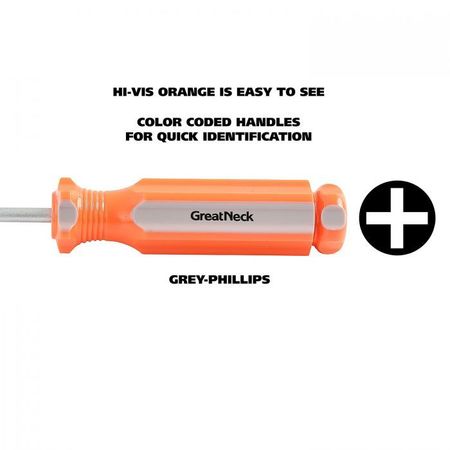 Great Neck #2 x 8 Inch Phillips Round Shank Screwdriver 73124